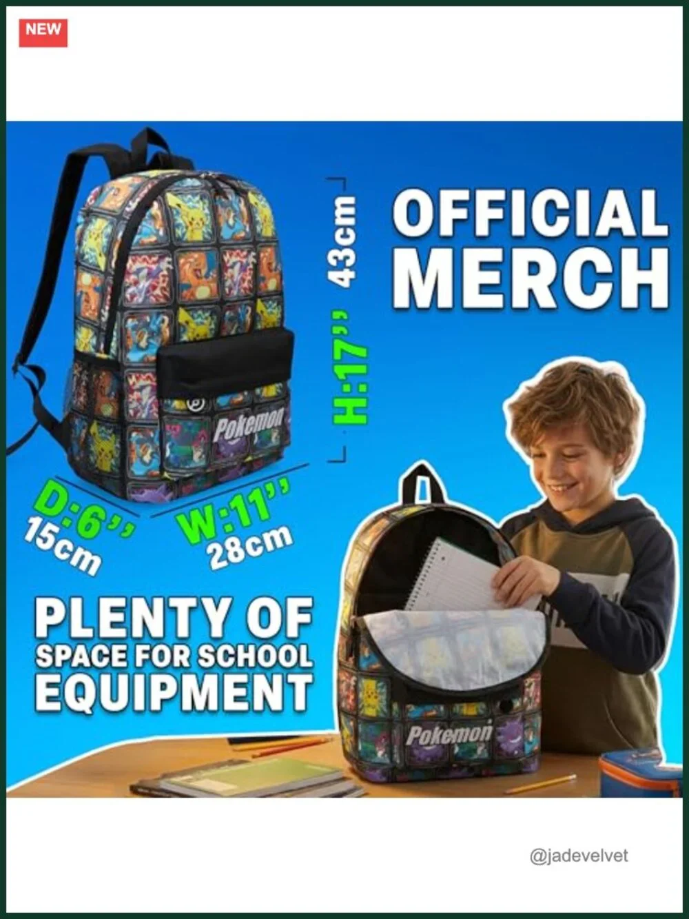 Pokemon Boys Backpack and Water Bottle Set, 17